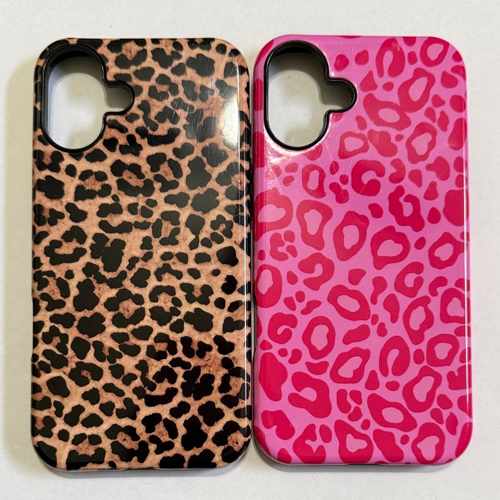 Leopard Print Phone Case Set - iPhone 16 Plus